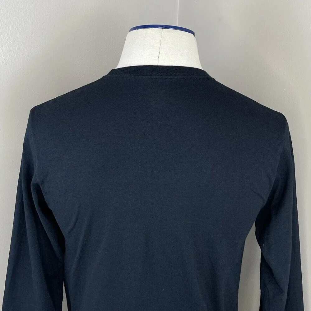 Russell Athletic Mens Small Black Long Sleeve Cotton T-Shirt